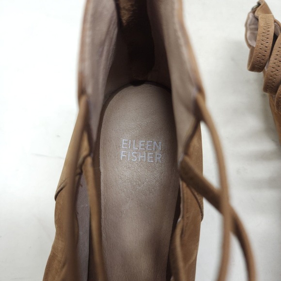Eileen Fisher Womens Heels James Sienna Nubuck Leather Strappy Sandal Shoes 10 - Picture 10 of 10